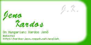 jeno kardos business card