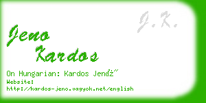 jeno kardos business card
